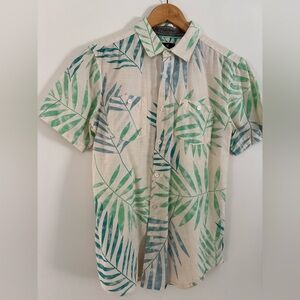 Tropical Leaf Print Men's Shirt